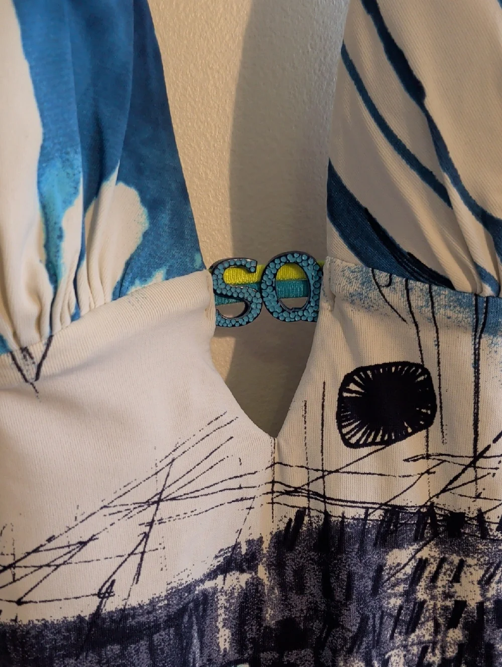 SAVE THE QUEEN graphic one-piece swimsuit - size large - Picture 2 of 9